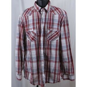 American Rag CIE Long Sleeve Button Down Plaid Shirt 100 Cotton Size XXL‎ 2XL